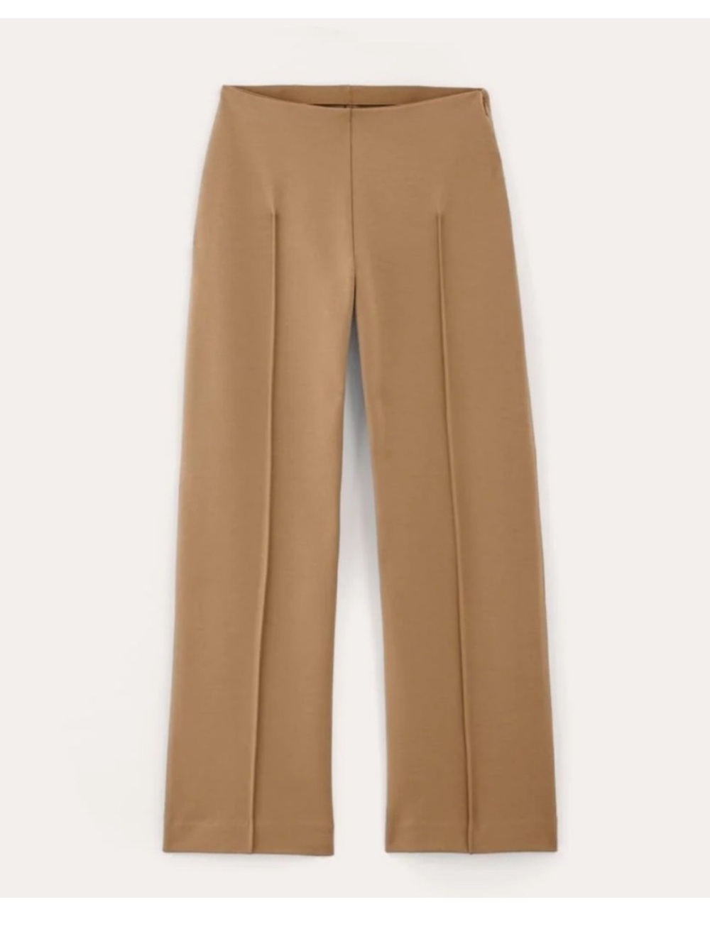 Everlane | The Dream Trouser Wide Leg Ponte Pants Pintuck Camel Tan Large